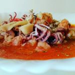 Secondi piatti: calamari al vapore su vellutata di zucca