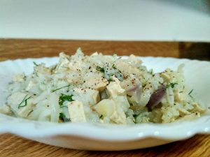 Ricette vegane: riso basmati con cipolla rossa di Tropea e tofu
