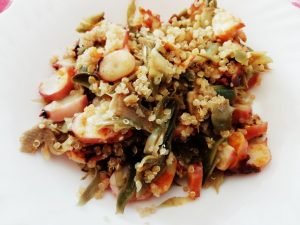Primi piatti leggeri: quinoa integrale con carciofi e totano!
