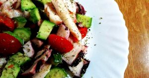 Piatti a base di pesce: insalata di totano, zucchine e pomodorini!