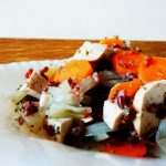 Piatti unici senza glutine senza burro e senza formaggio: riso rosso integrale con finocchi carote e tofu!