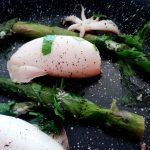 Secondi piatti a base di pesce: calamari in padella con asparagi e olio evo!