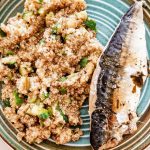 Quinoa con sgombro fresco e zucchine