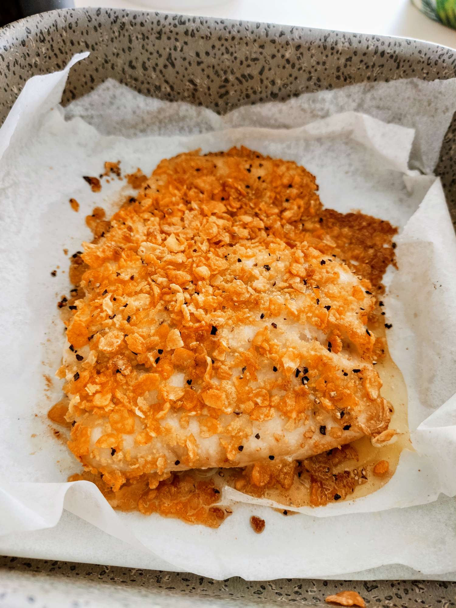 Pesce persico panato in friggitrice ad aria