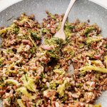 Riso rosso con broccoli e mandorle